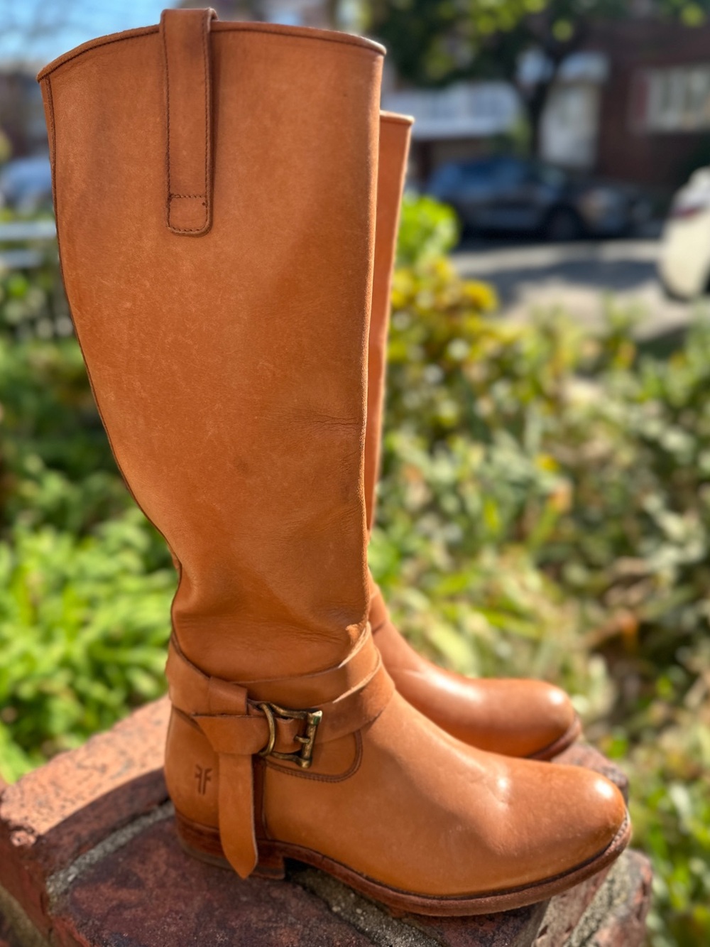 🆕NWOB Frye Melissa Knotted Tall boots, tan, Sz 6